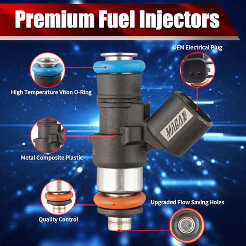 Set of 8 Fuel Injectors 0280158051 12576341 FJ988 Replacement - size: 0280158051