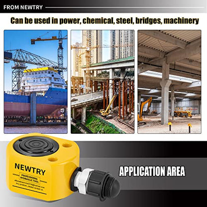 NEWTRY 10T Low Profile Hydraulic Ram Jack, 1" Stroke Multi-Section - size: 10T
