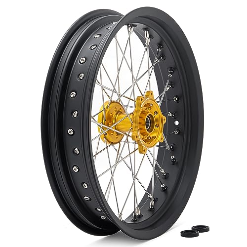 TOFR CNC 17"x3.5" Spoke Front Wheel Rim Hub for Sur ron Ultra Bee Gold - color: Gold, size: 17" Front N/A Rear