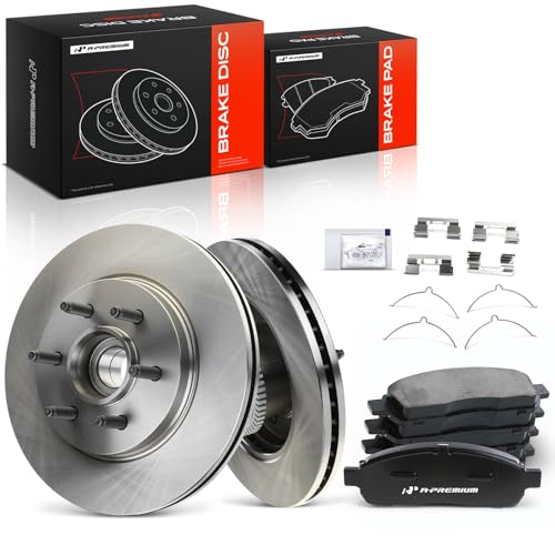 A-Premium 12.99 inch (330mm) Front Vented Brake Rotors and Ceramic Pads Kit - style: 2004-2008