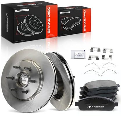 A-Premium 12.99 inch (330mm) Front Vented Brake Rotors and Ceramic Pads Kit - style: 2004-2008