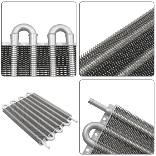 Universal Transmission Oil Cooler Kit Fin Oil Cooler Kit (Silver, 8 Pass) - color: Silver, size: 8 Pass