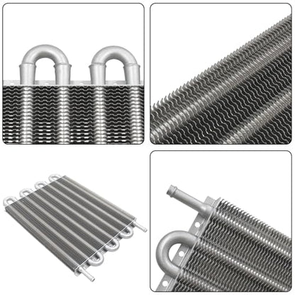 Universal Transmission Oil Cooler Kit Fin Oil Cooler Kit (Silver, 8 Pass) - color: Silver, size: 8 Pass
