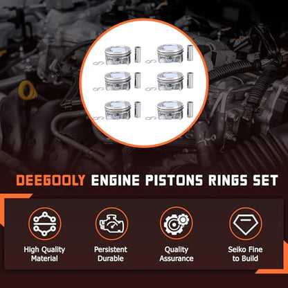 06M107065AB 6pcs Engine Pistons Ring Sets Fit for Touareg Audi S4 B9 S5 A6 A7 A8 Q7 SQ5 3.0 TFSI V6 DOHC 24V EA839 Replace for 06M107066AB 06M198151 079311327A