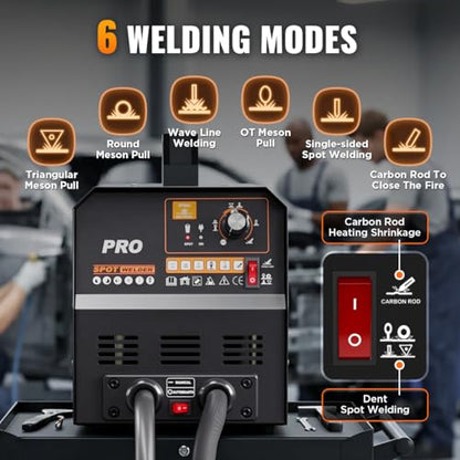 Dent Puller Welder 3500W 4200A Stud Welder Dent Repair Kit 6 Welding Modes Auto Body Spot Welder Dent Puller Machine Dent Removal Tool with Auto/Manual Welding & Overheat Protection for Car/Truck 110V