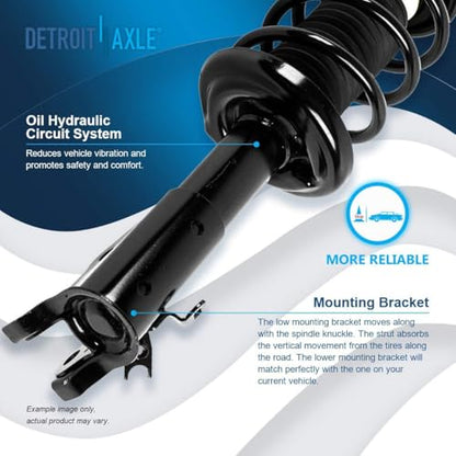 Detroit Axle - 4pc Front Steering Knuckles Kit for 2006-2011 Honda Civic - size: 4QU47720/ Big strut kit