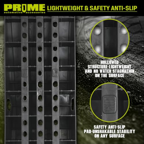 PR1ME Portable Car Ramps -9500lb GVW Capacity，2 Pack Drive Up Car Truck Vehicle Lifts for Home Garage Maintenance, Oil Changes