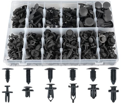 Sunplustrade 240 Pcs Bumper Clips Car Clips Plastic Rivets Fasteners Push Retainer Kit Most Popular Sizes Auto Push Pin Rivets Set for GM Ford Toyota Honda Chrysler - size: One Size