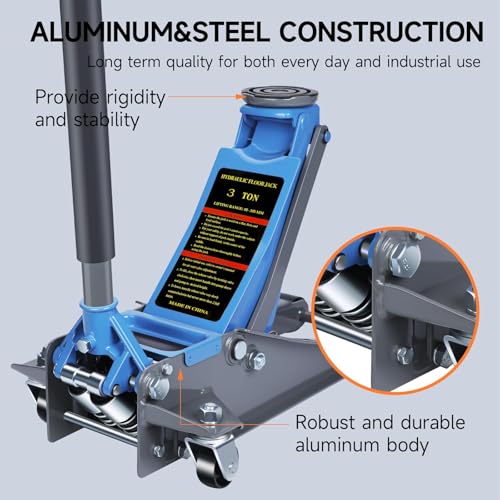 LARBANKE 3 Ton Low Profile Floor Jack,3.15-18.31 in - size: 3.15-18.31in Lift Range