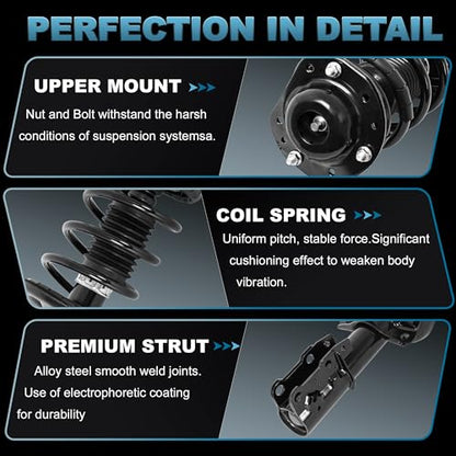 Front and Rear Strut Assembly Compatible with 2004-2015 Nissan Titan 4WD - size: 171358 37251