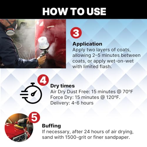 LAUCO FC1100 Ultimate Speed Clear Coat Kit with FH1010 Fast Hardener, 4:1 Automotive Clear Coat System, High Gloss Fast Drying Finish, UV Protection, 1 Gallon Clear Coat + 1 Quart Hardener 1100