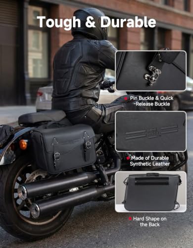 KEMIMOTO Motorcycle Saddlebags Throw Over PU Leather 36L Saddle Bags