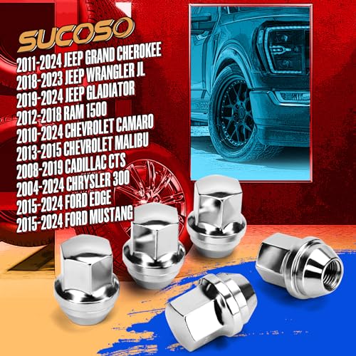 SUCOSO 20pcs M14x1.5 Lug Nuts Chrome,OEM Factory Style 7/8" Hex 1.5" Height - color: Silver, size: M14x1.5