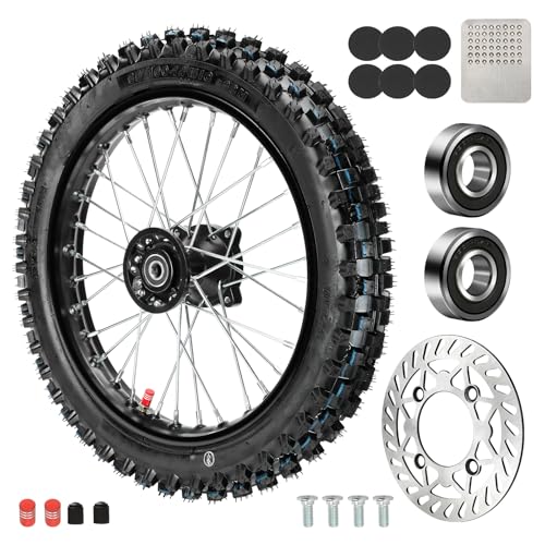 60/100-14 2.50-14 Wheel Dirt Bike Tire Rim for 110cc 125cc SSR PW80 TTR110 YZ65 KX65 Taotao DB14 Pit Bike, with 15mm Bearing