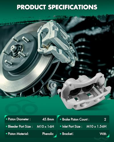SCITOO Front Left Disc Brake Caliper With Bracket 18B4950 Silver - size: Front Driver[18B4950]