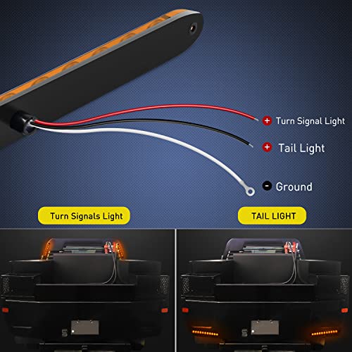 Nilight 16" Trailer Marker ID Bar 2PCS 11 LED Amber Turn Signals Tail Light - color: 2Pcs 16" Amber 11LED