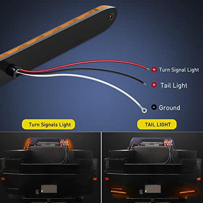 Nilight 16" Trailer Marker ID Bar 2PCS 11 LED Amber Turn Signals Tail Light - color: 2Pcs 16" Amber 11LED
