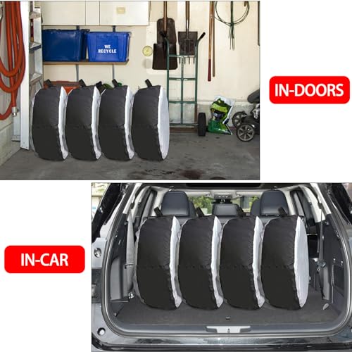 400D Oxford Spare Tire Cover with Handle for Jeep RV - size: 420D M：22''-31''