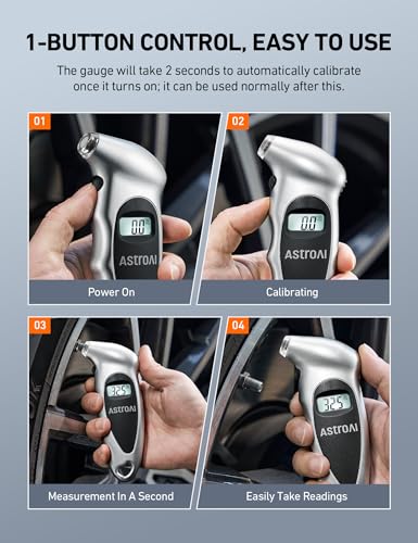 AstroAI Digital Tire Pressure Gauge 150PSI, for Car, Truck, SUV, Motorcycle - color: Silver