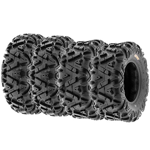 SunF ATV Tires 25x8-11 Front & 25x11-10 Rear ATV UTV All Terrain Tires, 6 PR Tubeless A033, Set of 4 - size: 25x8-11 & 25x11-10