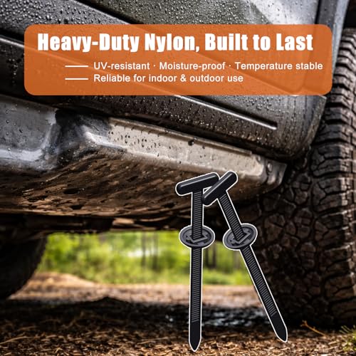 100PCS Snap-fit Nylon Fastening Clip for Car Repairs, Nylon Universal Cable Tie Buckle, Heavy Duty Self-Locking Zip Ties Holder Tools with Pin & Button Design, Fasteners Car Body