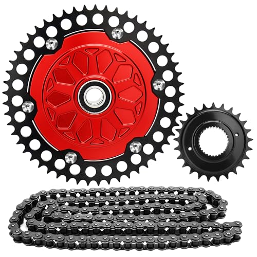 2009-up Touring Belt Drive to Chain Drive Conversion Kit for Harley, Red - color: Red