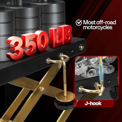 VIVOHOME 350 Lbs Hydraulic Motorcycle Lift Table Motorcycle Scissor Jack - color: Black