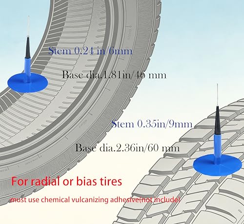 TP-M15W Combination Repair Unit Kit, Tire Repair Patch Plug Kit 1/4" x 1 3/4" and 3/8" x 2 3/8" Wrapped stem 12 pcs Each - size: 0.24 x 1.77,0.35 x 2.36 Inch