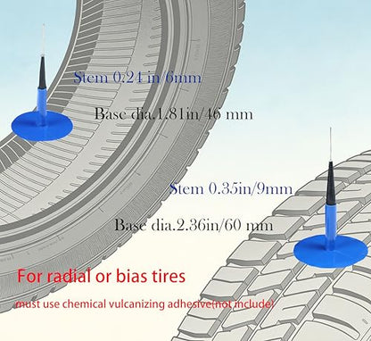 TP-M15W Combination Repair Unit Kit, Tire Repair Patch Plug Kit 1/4" x 1 3/4" and 3/8" x 2 3/8" Wrapped stem 12 pcs Each - size: 0.24 x 1.77,0.35 x 2.36 Inch