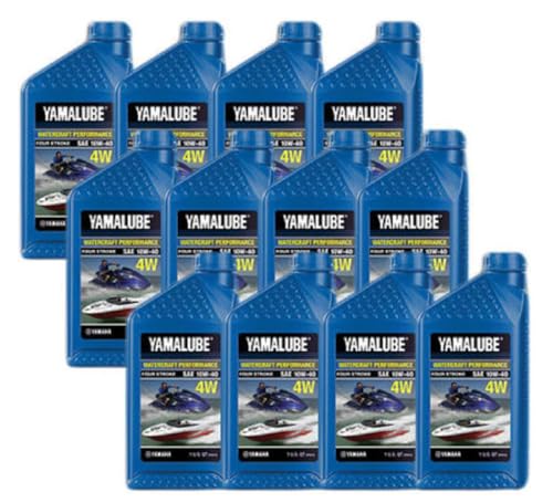 Yamaha Yamalube 10W-40 Mineral 4W WaterCraft Hi-Performance Engine Oil- 12 Quarts, #LUB-10W40-WV-12 - size: 12 Quarts