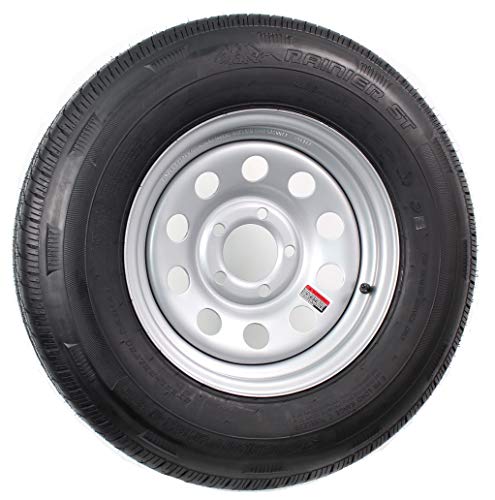 eCustomrim Radial Trailer Tire Rim Assembly ST205/75R14 5 Lug LRC Silver