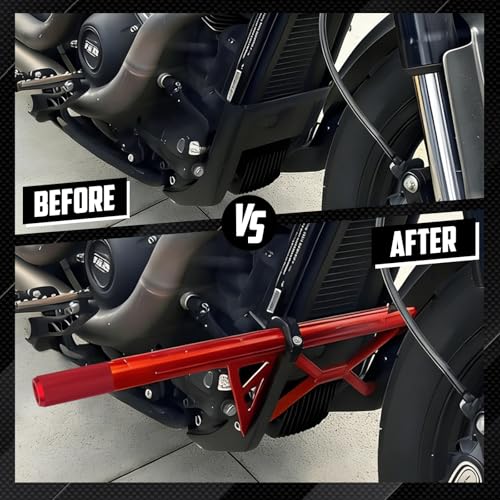 Engine Guard Crash Bar for Harley Softail 18-25 Red - color: Red