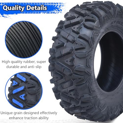 Towallmark Set of 2 26x9x12 ATV UTV Tires, 6PR Durable All Terrain Off-Road Tires, Heavy Duty Replacement Tires for Trail, Mud & Gravel - size: 26x9-12