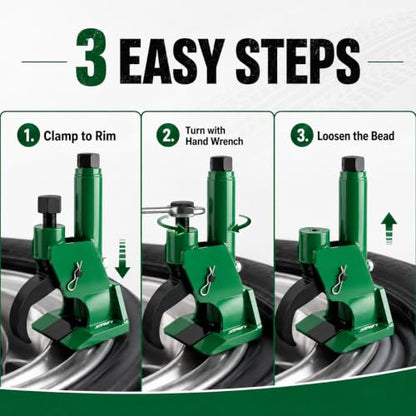Manual Tire Bead Breaker Tool for ATV, UTV, Motorcycle & Mower Use - color: GREEN