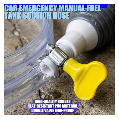 Car Multifunctional Liquid Siphon Pump, Portable Manual Fuel Transfer Hose with Clips, Universal Auto Fluid Extractor for Oil, Water, Diesel, Gasoline (1.5M-4.92FT) - size: 1.5M-4.92FT