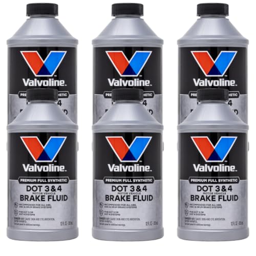 Valvoline DOT 3 & 4 Synthetic Brake Fluid, 12 oz, 6-Pack - size: 12 fl oz (Pack of 6)