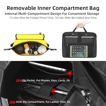 Rhinowalk Motorcycle Saddlebags, Waterproof Saddlebags, Quick Release 15L Single Side Hanging Bag Motorcycle Accessories - size: 15L