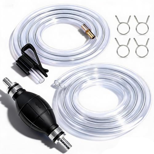 Gasoline Siphon Hose, Gas Oil Water Fuel Transfer Siphon Pump, Portable Widely Use Hand Fuel Pump, Fuel Transfer Pump with PVC Hoses (Black) - color: 15mm( 1 Pack) of Black
