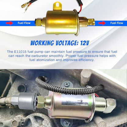 Electric Fuel Pump E11015 A029F887 Compatible with Cummins Onan - size: E11015