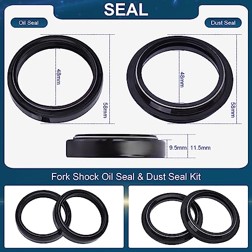 48mm Fork Seal Kit for Yamaha YZ125 YZ250 YZ250F YZ450F WR250F WR450F - size: 48X58X9.5/11