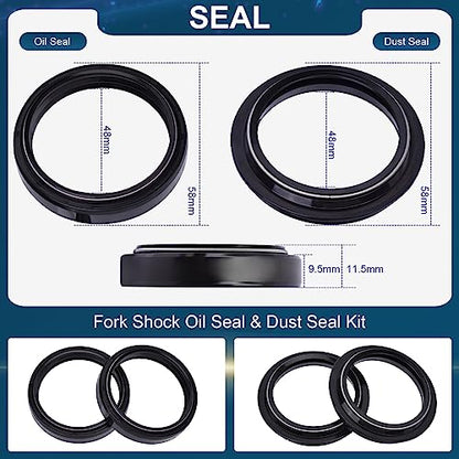 48mm Fork Seal Kit for Yamaha YZ125 YZ250 YZ250F YZ450F WR250F WR450F - size: 48X58X9.5/11