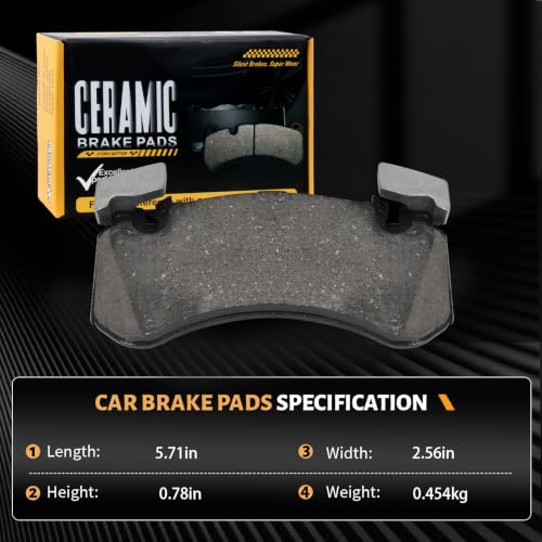 D1575 Front Ceramic Brake Pads Kit Fit For Audi A8 Quattro 2012-2013, For Audi S6 2013, 2015-2017, For Audi S7 2013, 2016-2017, For Audi S8 2016 - style: HZ1575