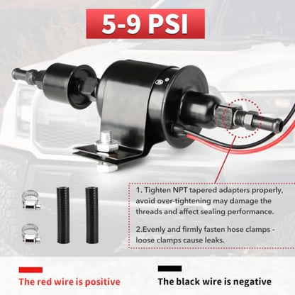 CarBole Universal Micro Electric Fuel Pump Inline Low Pressure Pump E8012S 12V, 5-9 PSI,30 GPH,5/16 Inch - size: 5-9 PSI + Pump Only