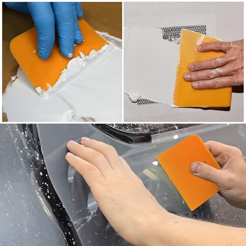 3 PCS Body Filler Spreaders, 4" 5" 6" Reusable Squeegee Flexible Car Body Filler Spreader Tool, Plastic Maintenance Tool for Automotive Applying Fillers Putties Glazes Caulks - color: 3 PCS
