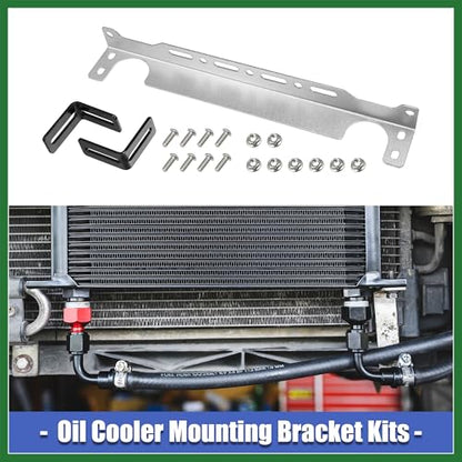 Motoforti Universal Oil Cooler Mounting Bracket Kit 330mm Aluminum Alloy Engine Oil Cooler Radiator Adapter Kit Oil Cooler Bracket Kit Silver Tone Long-lasting