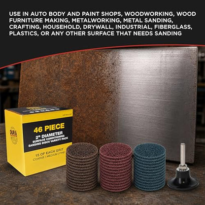 Dura-Gold 46-Piece 2" Surface Conditioning Sanding Discs Variety Pack - 15 - style: Variety