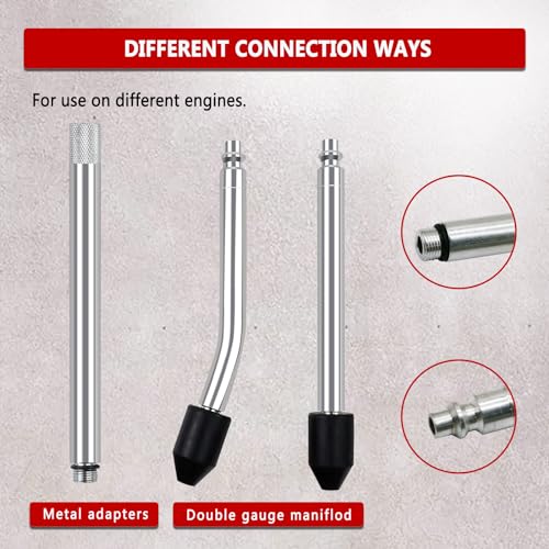 Cylinder Leak Down Tester Kit with Dual Gauges for Gasoline Engines