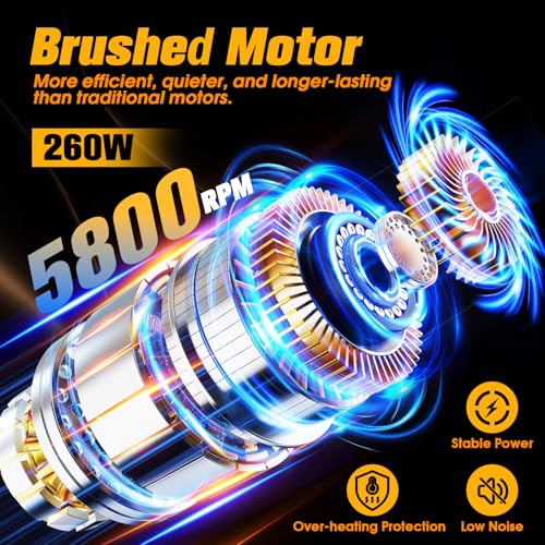 Cordless Car Buffer Polisher kit, DA Polisher with 2*21V Batteries - color: Yellow