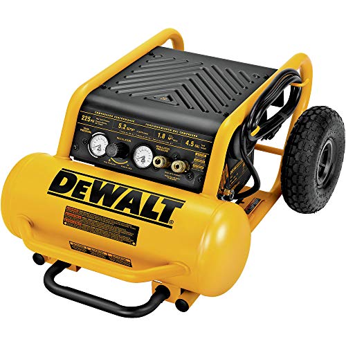 DEWALT Air Compressor, 225-PSI Max, Hand Carry with Wheels, 4-1/2 Gallon (D55146)