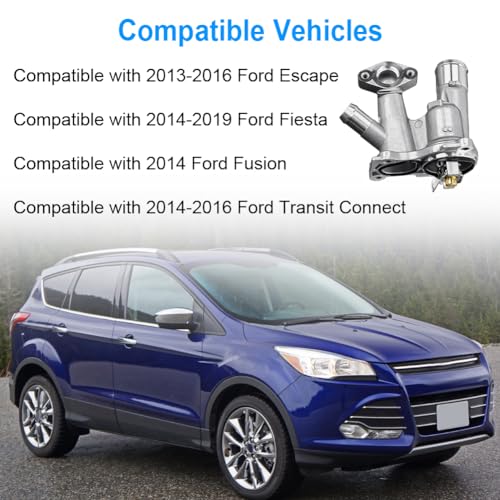 BM5Z8592C Coolant Thermostat Housing Compatible with 2013-2016 Ford Escape - size: BM5Z8592C